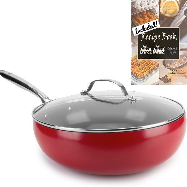 DiamoTech 12" EaZy Flip Wok, Ceramic Nonstick, Toxin-Free