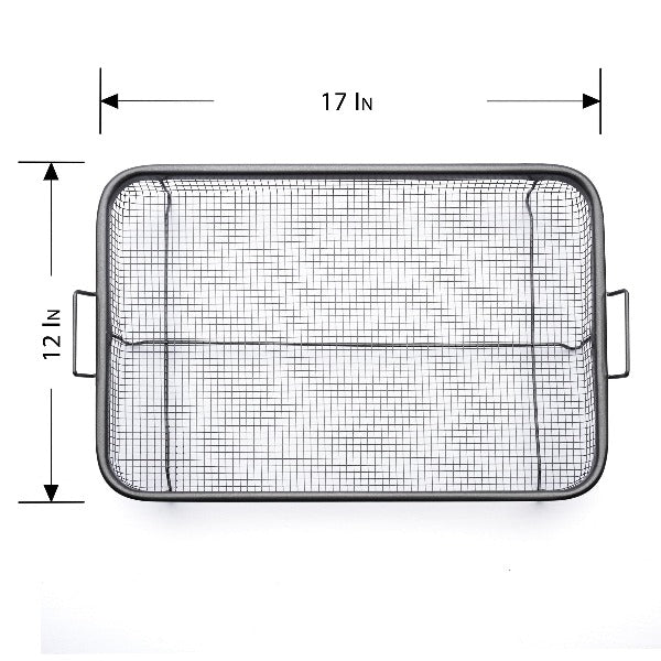 EaZy MealZ XL Air Fry Crisper Basket & Tray Set, 12.5" x 17.5" Gray