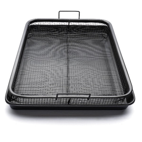 EaZy MealZ XL Air Fry Crisper Basket & Tray Set, 12.5" x 17.5" Gray