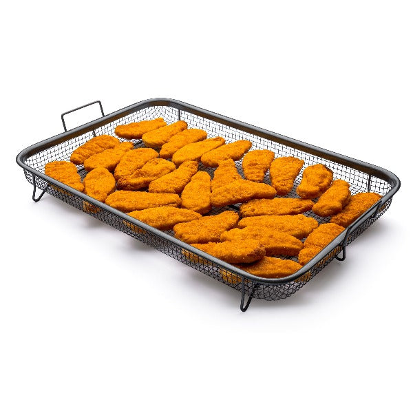 EaZy MealZ XL Air Fry Crisper Basket & Tray Set, 12.5" x 17.5" Gray