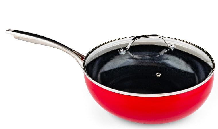 DiamoTech 12" EaZy Flip Wok, Ceramic Nonstick, Toxin-Free