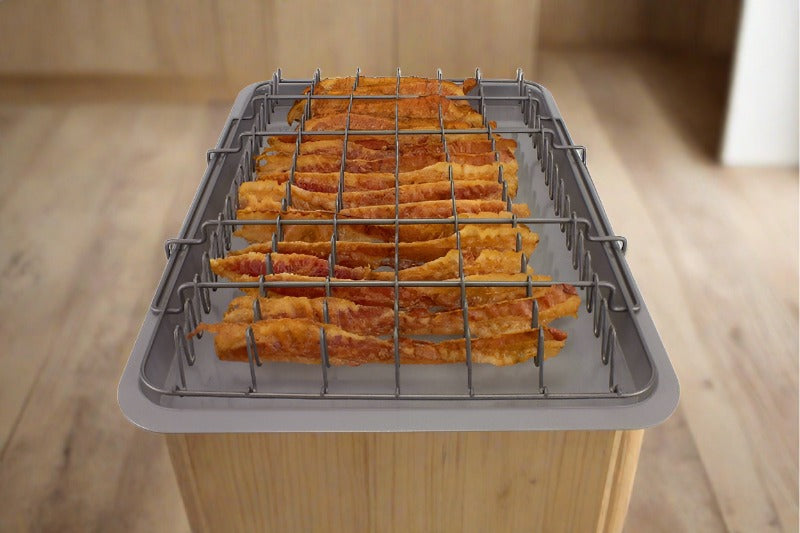 eazy mealz bacon rack xl + tray xl, 2-pc set