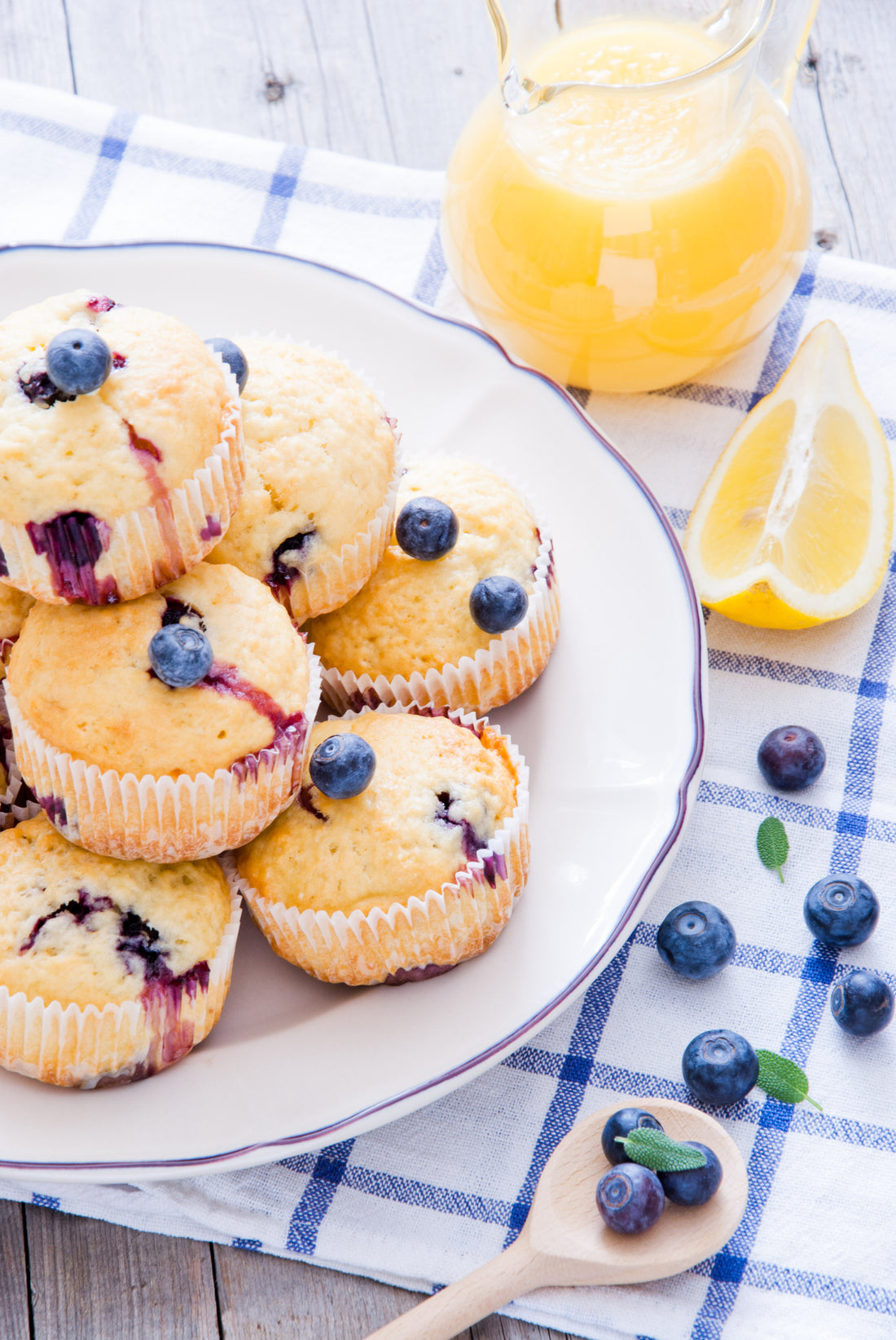 Air Fryer Lemon Blueberry Muffins