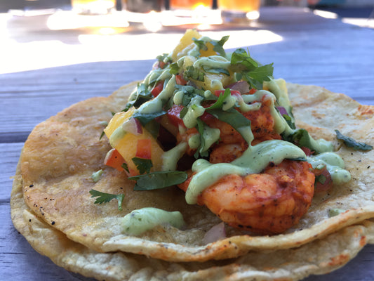 Air Fry Cajun Shrimp Tacos with Lime Crema (30 Min Meals)