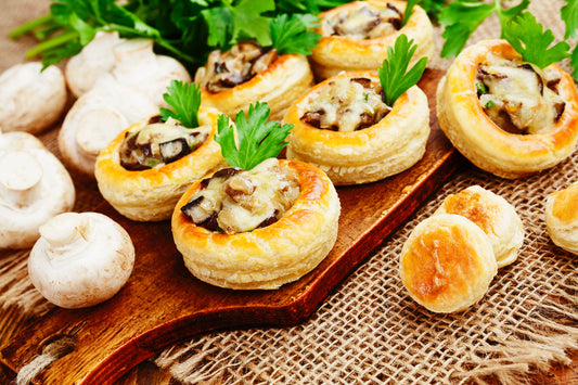 Air Fryer Caramelized Onion and Gruyère Puff Pastry Bites