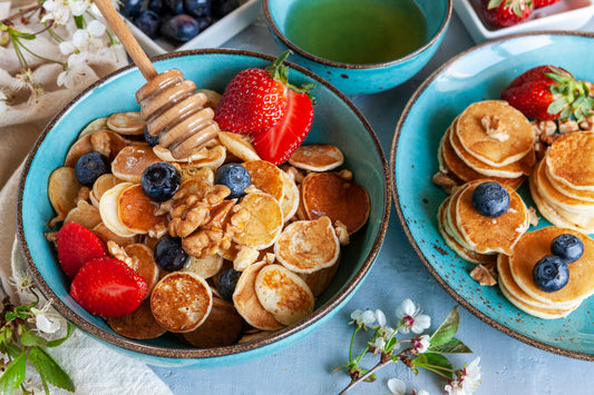Mini Pancakes with Fruit & Granola