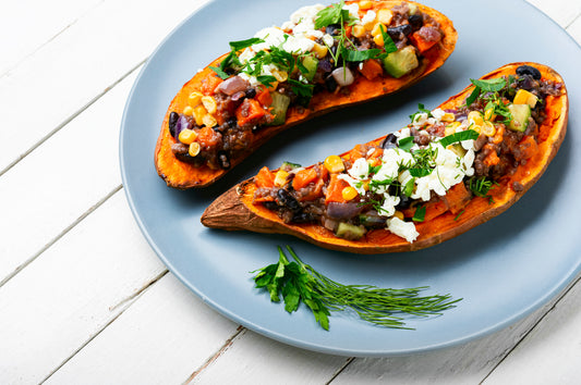 Air Fry Southwest Stuffed Sweet Potatoes (30 Min Meal)