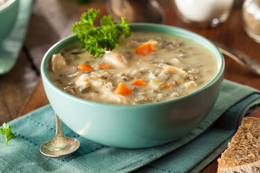 Turkey and Wild Rice Soup in a Wok