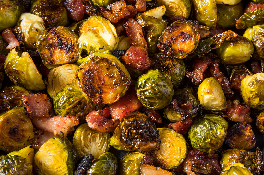 Crispy Air Fry Brussel Sprouts w/ Balsamic Glaze