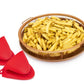 EaZy MealZ Round Air Fry Crisper Basket & 12-inch Pizza Pan Set, Large, Copper + 100 Pcs Parchment Liners
