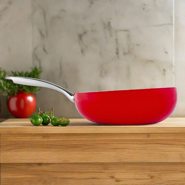  DiamoTech 12" EaZy Flip ceramic nonstick Wok with glass lid and recipe book
