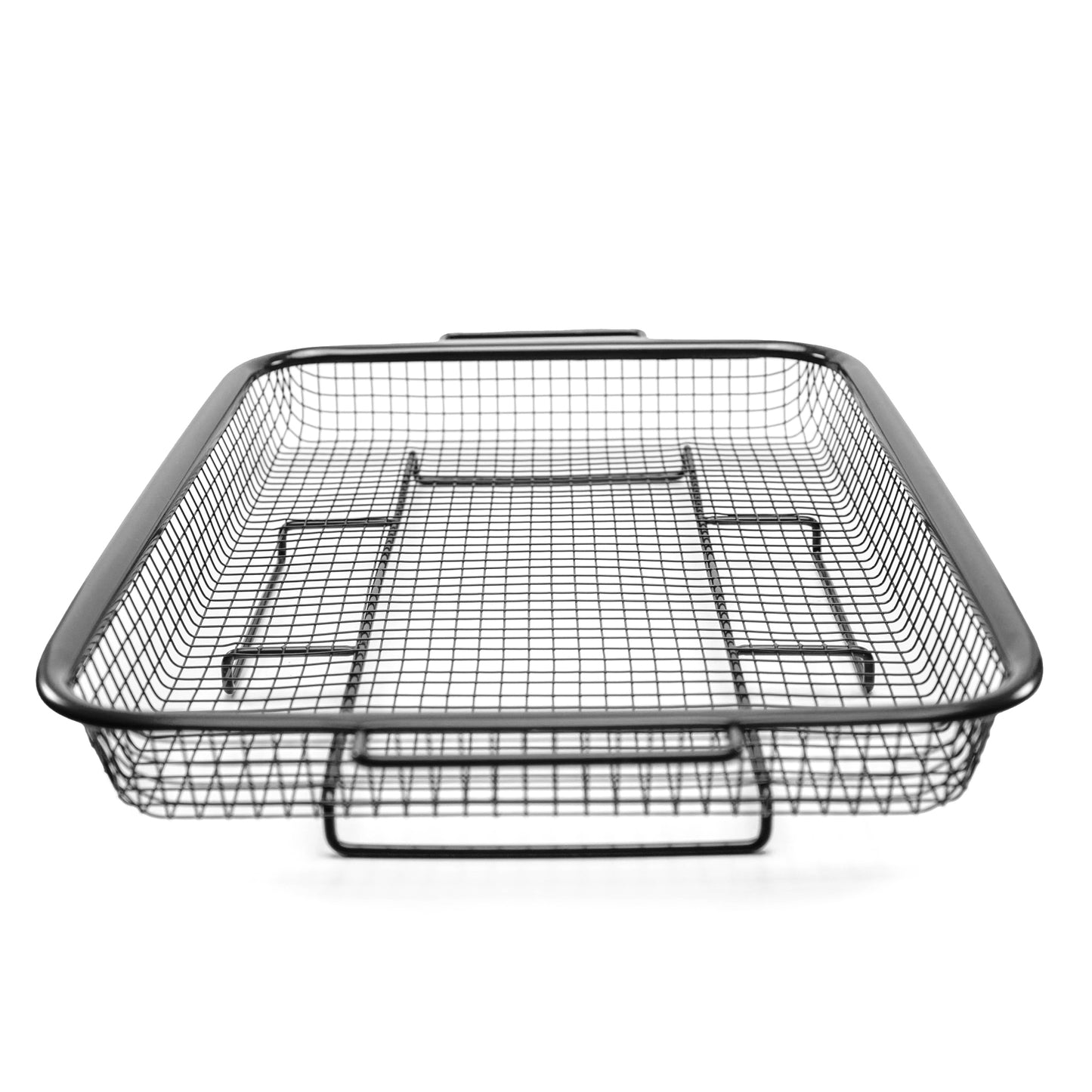 DiamoTech 2-Piece Crisping Baskets Oven & Air Fry Crisper Basket Nesting Set Toxin-Free Non-Stick  Healthy Cooking 9"x 13" Gray
