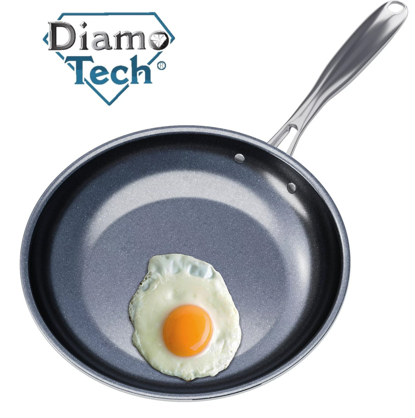 2 Units, DiamoTech 9.5" Frying Pan - 4-Layer Diamond Ceramic Coating, Nonstick & Durable, Toxin Free