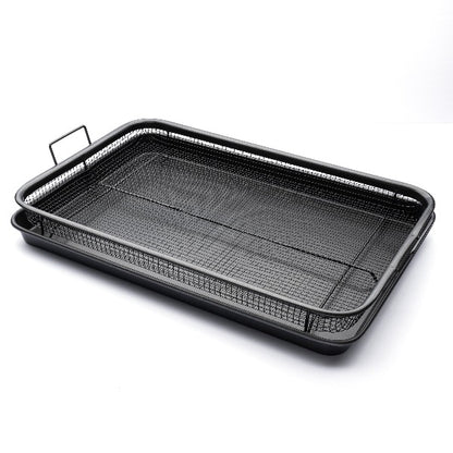 EaZy MealZ XL Air Fry Crisper Basket & Tray Set, 12.5" x 17.5" Gray