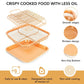 eazy mealz square bacon rack and crisper 3-pc set non-stick for air fryers & ovens