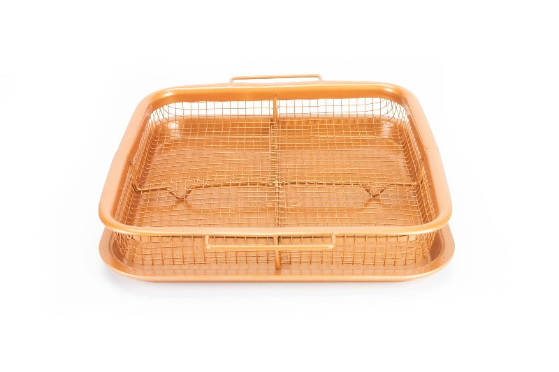 eazy mealz air fry crisper basket & bake pan 2-pc set