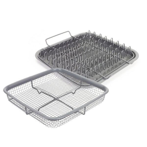 Air Fryer Basket for Oven,Stainless Steel Crisper Tray and Pan