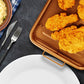 EaZy MealZ Non-Stick Air Fryer Copper Crisper Basket and Tray Set + 2-Pc Santoku Knife Set