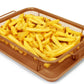 eazy mealz air fry crisper basket & tray set- copper