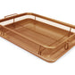 eazy mealz air fry crisper basket & tray set- copper