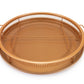 eazy mealz round air fry crisper basket & 12-inch pizza pan set, large, copper