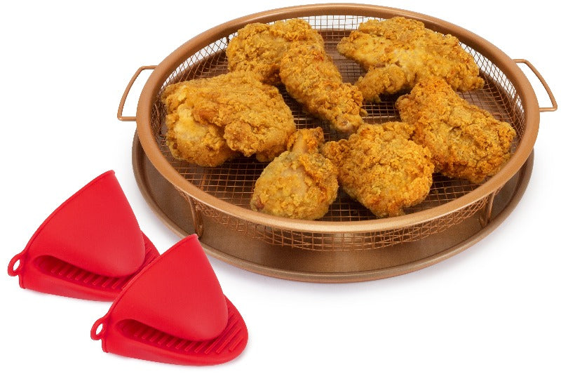 Air Fryer Crisping Basket & Tray Set For Oven, Crispy Tray