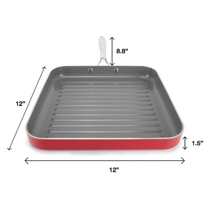 EaZy MealZ Non-Stick Square Grill Pan, Extra Large, 12"