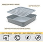 eazy mealz air fry grill pan, crisping basket & deep bake pan 3-pc set, deluxe, speckled