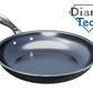 diamotech 9.5” frying pan, nonstick 4-layered durable diamond ceramic coating, 100% ptfe & pfoa free