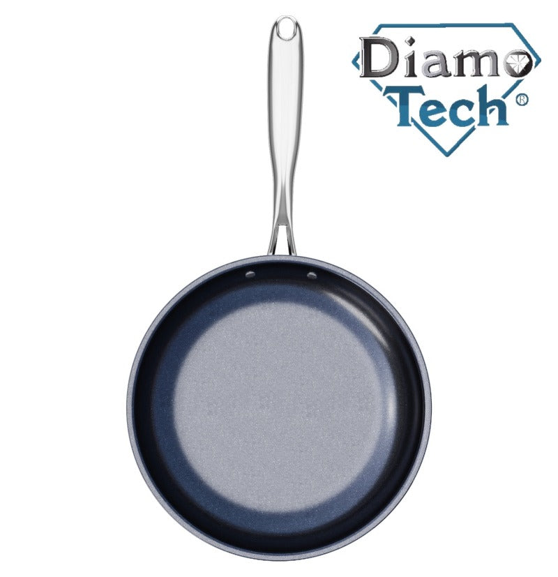 DiamoTech 9.5 inch Diamond Ceramic Coated Nonstick Frying Pan Skillet, Healthy Cooking, Utensil Safe, 100% PTFE/PFOA/PFOS Free, Ultra-Durable