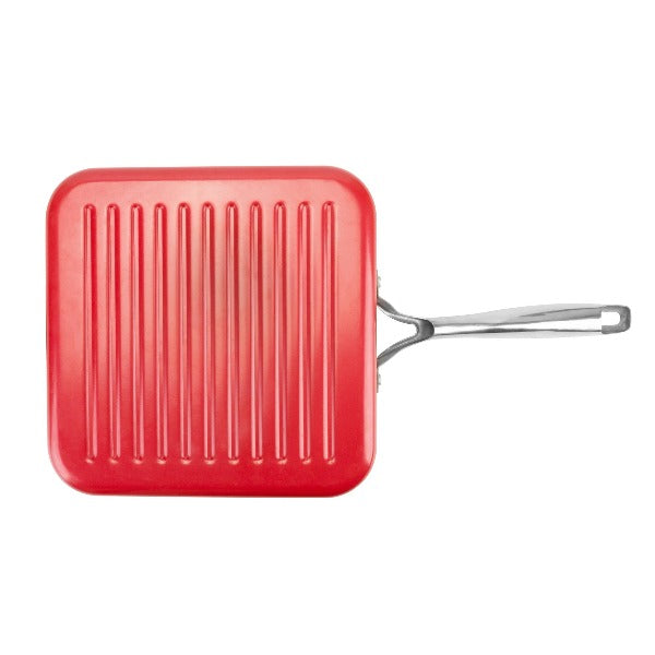 eazy mealz non-stick square grill pan, large, 10.5″